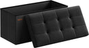 SONGMICS Mazie Collection - 30 Inches Folding Storage Ottoman Bench, Ottoman Foot Rest, End of Bed Bench, Storage Chest, Load 660 lb, for Living Room, Bedroom, Entryway, Ink Black ULSF047B01 by CozyNest Decor