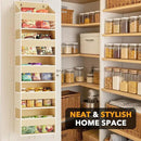 SpaceAid 1 Pack Over The Door Organizer with 5 Large Pockets and 10 Mesh Side Pockets, 5 Layers Door Organizer Hanging with Clear Window for Bedroom, Bathroom, Pantry and Nursery, Beige by CozyNest Decor