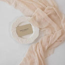 Beige Gauze Rustic Cheesecloth Table Runner 120 Inch 10 FT for Wedding Baby Shower Bridal Shower Birthday Engagement Garden Outdoor Party Long Sheer Boho Decorations