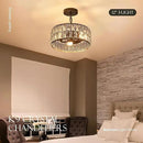 12” 3-Light Modern Crystal Chandeliers Black Dinning Room Light Fixture, Round Pendant Light Kitchen Island Chandelier, Flush Mount Ceiling Light for Living Room Entryway Bedroom Foyer by CozyNest Decor