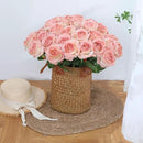 Pink Fake Roses Artificial Flowers - 10 Pcs Fake Artificial Roses Silk Flowers with Stems for Home Wedding Hotel Office Centerpiece Decor（Gradient Pink） by CozyNest Decor