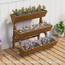 3-Tiers Wooden Raised Garden Bed,Wood Planter Box for Vegetable,Flower Rack,Flower Pot Stands,Indoor Outdoor Gardening Planting Beds (Brown, Large) by GreenHaven Gardens