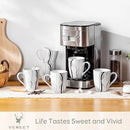 VEWEET Ceramic Coffee Mugs Set of 6, 11 OZ Coffee Cups Set with Handle, White Mugs Set Porcelain Cup Set for Kitchen, Microwave Dishwasher Safe, Series Fiona by CozyNest Decor