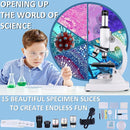 Microscope 40X-2500X Magnification with 4.3-inch Display, Wide-Angle 10X and 25X eyepieces, and Built-in 5-megapixel Camera for School Labs, Animal Husbandry (White) by TinyTreasures Baby Boutique