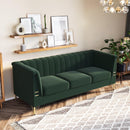 82.67" Modern Chenille Upholstered Couch with Bolster Armrest 3-Seat Sofa for Living Room