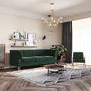 82.67" Modern Chenille Upholstered Couch with Bolster Armrest 3-Seat Sofa for Living Room