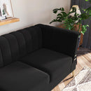 82.67" Modern Chenille Upholstered Couch with Bolster Armrest 3-Seat Sofa for Living Room