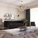 82.67" Modern Chenille Upholstered Couch with Bolster Armrest 3-Seat Sofa for Living Room