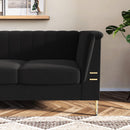 82.67" Modern Chenille Upholstered Couch with Bolster Armrest 3-Seat Sofa for Living Room