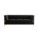 82.67" Modern Chenille Upholstered Couch with Bolster Armrest 3-Seat Sofa for Living Room
