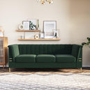 82.67" Modern Chenille Upholstered Couch with Bolster Armrest 3-Seat Sofa for Living Room