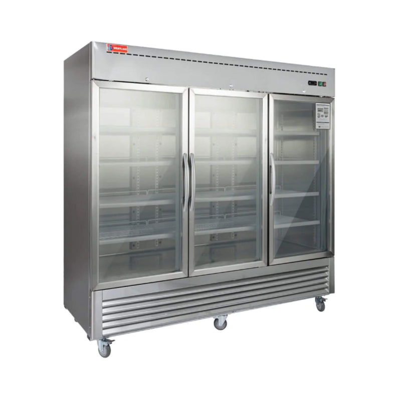 82" Commercial Stainless Steel Upright Display 3 Section Merchandiser Refrigerator (SAK15724)