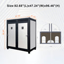 82-Inch Two-Person Portable Outdoor Toilet Cabin With Light, Sink And Fan (SAK50123)