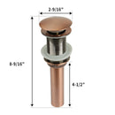 Copper Push Button Bathroom Sink Drain Stopper Without Overflow - AK82001C