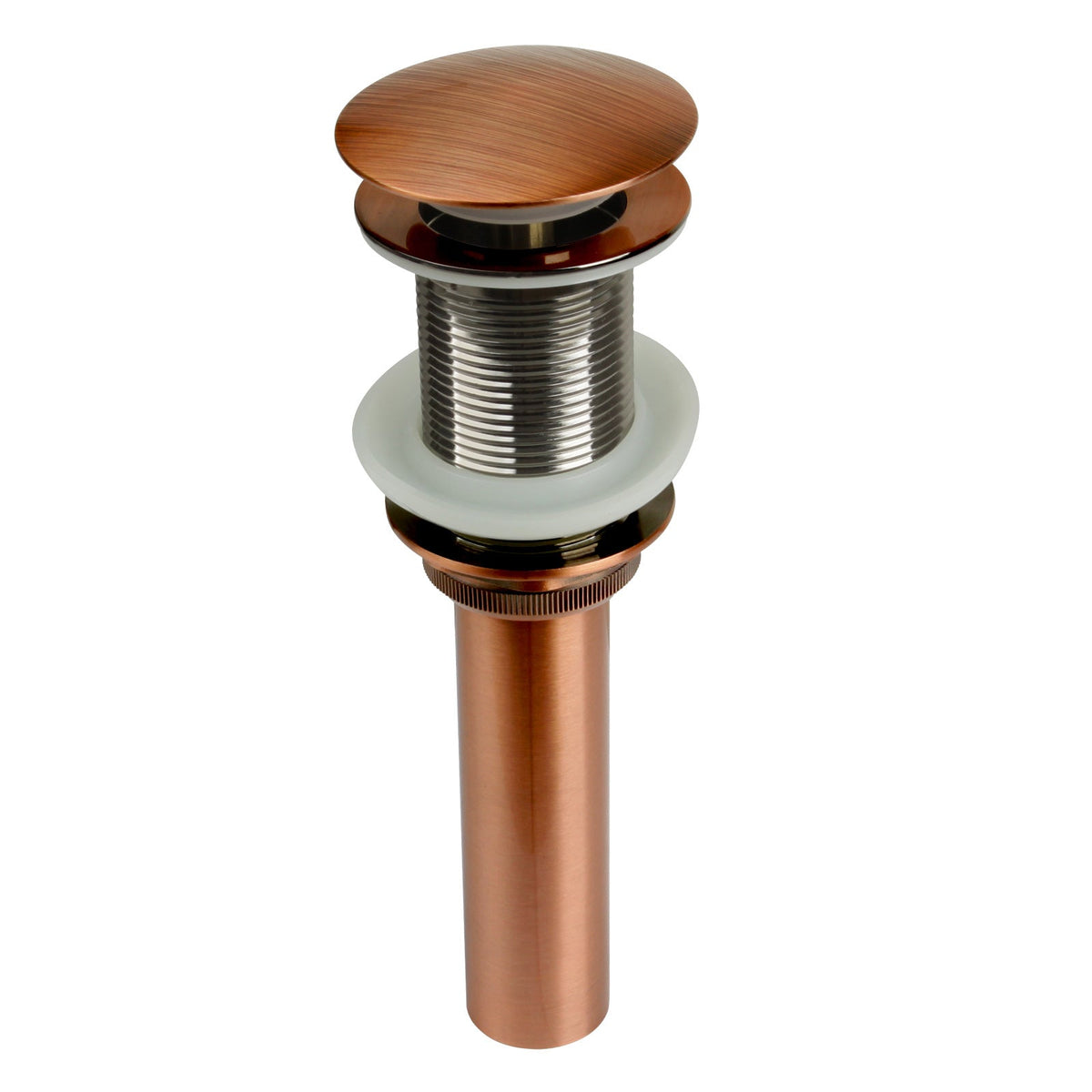 Copper Push Button Bathroom Sink Drain Stopper Without Overflow - AK82001C, photo 6 of 10