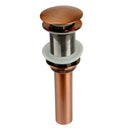 Copper Push Button Bathroom Sink Drain Stopper Without Overflow - AK82001C