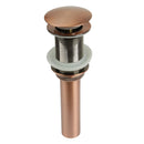 Copper Push Button Bathroom Sink Drain Stopper Without Overflow - AK82001C
