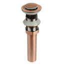 Copper Pop Up Drain Stopper With Overflow - AK82003C
