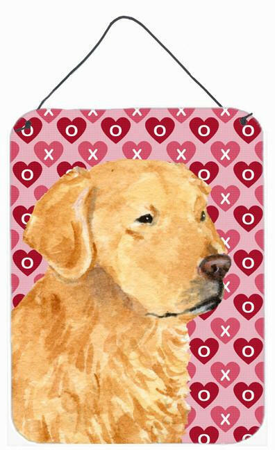 Golden Retriever Hearts Love and Valentine's Day Wall or Door Hanging Prints