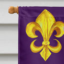 Purple and Gold Fleur de lis House Flag 28x40 Porch Sleeve Pole Decorative Outside Yard Banner Artwork Wall Hanging, Polyester