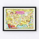 Vintage Map of United States 1932