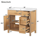 Bathroom Vanity, 2 Soft Close Doors, 3 Soft Close Drawers, Adjustable Shelf - Wood by HouseOfZazla