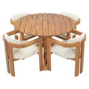 5-Piece Outdoor Acacia Wood Round Dining Set by HouseOfZazla