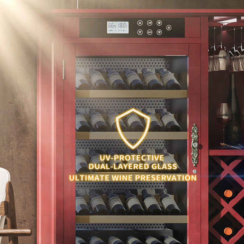 69 Bottles Wood Wine Refrigerator Cabinet, photo 9 of 10