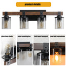 27" 4-Light Modern Farmhouse Bathroom Wall Sconce with Wood Accent