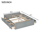 Queen Size Platform Bed Frame With 6 Drawers - Gray by Unique Piece Furniture