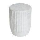 Outdoor Cicci Carved Side Table, White