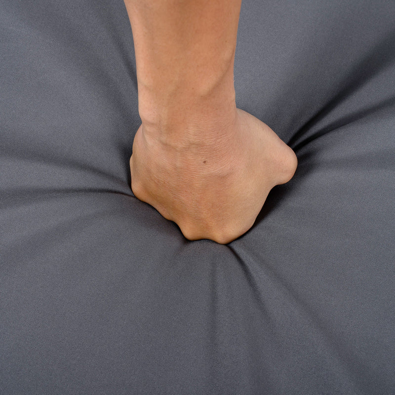 LOUNGE CHAISE SET,SPACE AVAILABLE ON ONE SIDE, ACACIA WOOD WITH WATER-RESISTANT LOUNGE CUSHIONS (Dark Grey/ & 2 INCH THICK) - MATCHING CREAM/LEAF COCONUT VERSION AVAILABLE