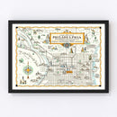 Vintage Map of Philadelphia, Pennsylvania 1940