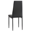 Modern 5 Piece Dining Table Set With Glass Top And Chairs - Black