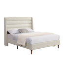 Modern Upholstered Platform Bed With Wave Shaped Headboard by HouseOfZazla