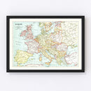 Vintage Map of Europe, 1926
