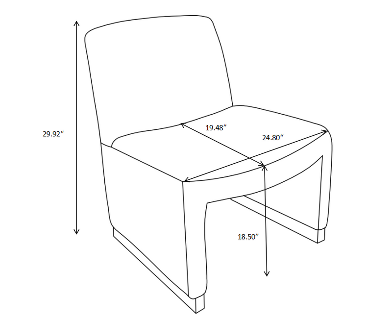 Walker Edison | Chenille Upholstered Armless Chair with Wood Legs