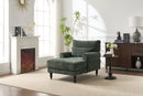 Modern Chaise Lounge Upholstered Sofa Recliner Chair in Green