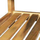 36" Outdoor Coffee Table 2-Shelf Acacia Wood Rectangular Buffet Storage Organizer Natural Finish Teak Patio, Deck, Lawn, Garden