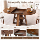 43.3"-59.05" Extendable Round Dining Table for 4-6