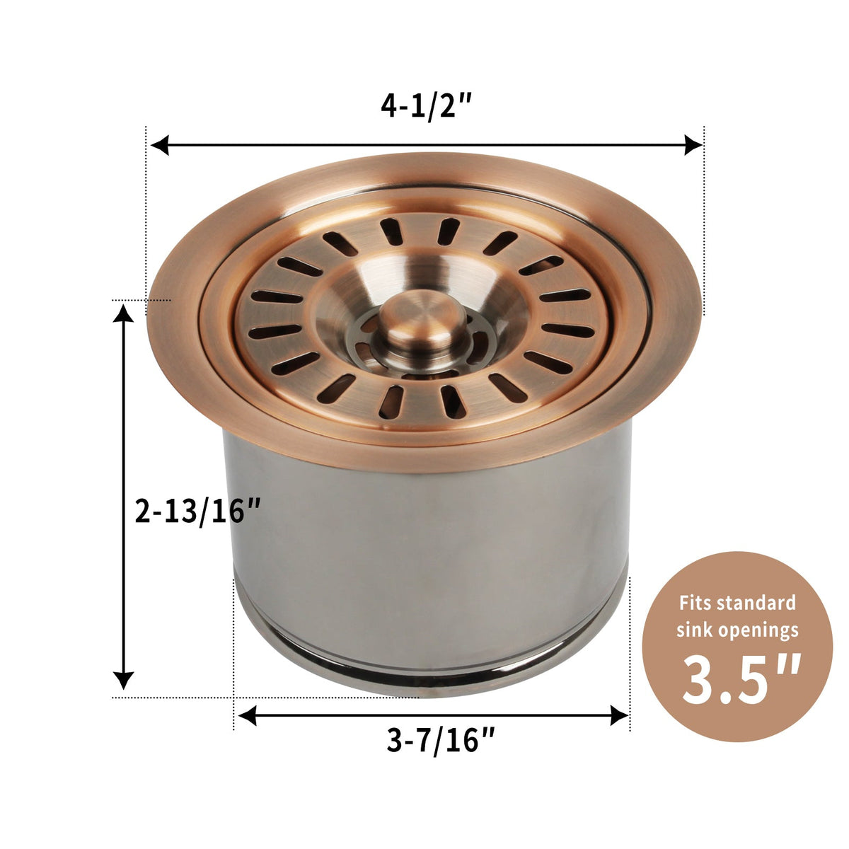 Copper Kitchen Sink Garbage Disposal Flange Stopper - AK82202C, photo 4 of 10