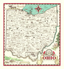 Vintage Map of Ohio 1940