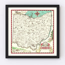 Vintage Map of Ohio 1940