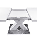 Rectangle Dining Table, Stretchable, X Shape Legs - White by HouseOfZazla