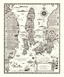 Vintage Map of Narragansett Bay, 1932