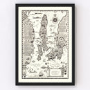 Vintage Map of Narragansett Bay, 1932