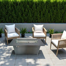 Outdoor Gas Fire Pit Table With Durable Construction And Lid - Gray by HouseOfZazla