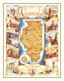 Vintage Map of Illinois 1938