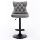 Swivel Barstools Adjusatble Seat Height, Modern Upholstered Bar Stools With Backs Comfortable Tufted For Home Pub And Kitchen Island (Set of 2)