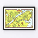 Vintage Map of Gaspe Peninsula, 1929